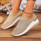 Slip-on-sneakers för damer med strass och fjärilsmotiv