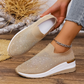 Slip-on-sneakers för damer med strass och fjärilsmotiv