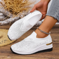 Slip-on-sneakers för damer med strass och fjärilsmotiv