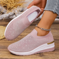 Slip-on-sneakers för damer med strass och fjärilsmotiv