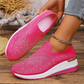 Slip-on-sneakers för damer med strass och fjärilsmotiv