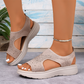 👡✨ Glittrande stickade platåsandaler