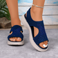 👡✨ Glittrande stickade platåsandaler