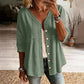 👚Damblus med V-ringning, spetskant och knappar – En elegant vardagsblus✨