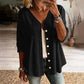 👚Damblus med V-ringning, spetskant och knappar – En elegant vardagsblus✨