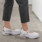 Andningsbara slip-on-sneakers med plattform för damer i mesh
