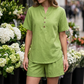 Set med kortärmad topp och shorts för dam