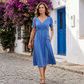 👗💙 50% RABATT IDAG! ✨ Damernas V-ringad kortärmad långklänning 🌸