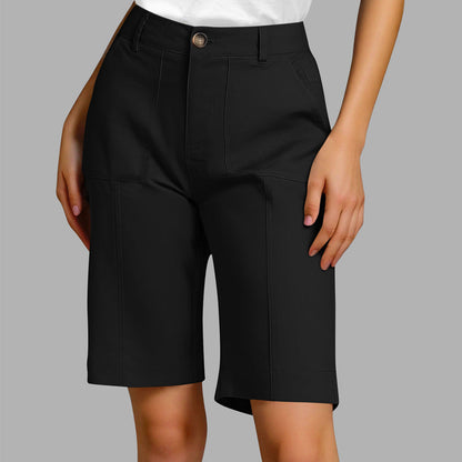 Enfärgade fritidsshorts för dam