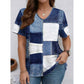 ✨50% RABATT NU! ✨👕 Denim Print V-ringad T-shirt – Mjuk, Snygg, Enkel Stil 🌀