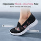 Slip-on-skor i mesh med blommig brodyr för dam