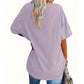 🌹 Avslappnad V-ringad rosprint T-shirt för plus size