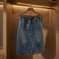 Women’s Slimming A-Line Denim Midi Skirt