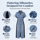 Denim Dress Slimming Contrast Color Midi Dress
