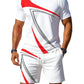 2-delat set med sommar-T-shirt och shorts för män