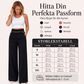 Damens högmidjade vida byxor med kontrastkant