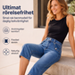 Kvinnors högmidjade knälånga jeansshorts