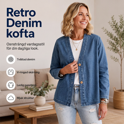 Kvinnors lediga kavajkofta med krage och knappar