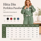 Damset med randig sweatshirt och vida byxor