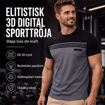 Kortärmad ledig t-shirt med rundhals och tryck för män