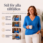 Damstickad tröja med bågformad V-ringning