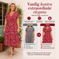 Damklänning med elegant V-ringning och blommönster