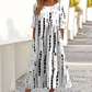 👗🌸Elegant lång klänning med rund hals och blommönster för damer