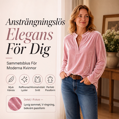 Elegant sammetstopp med V-ringning för kvinnor