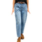 Kvinnors lediga jeans med raka ben
