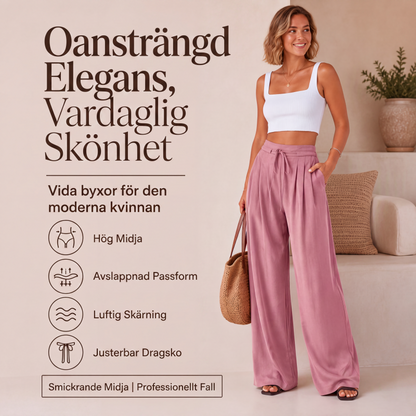 Damiga lediga, luftiga och veckade vida byxor