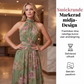 Elegant maxiklänning med blommönster och halterneck