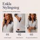 Kvinnlig långärmad klänning med dragkedja och fickor