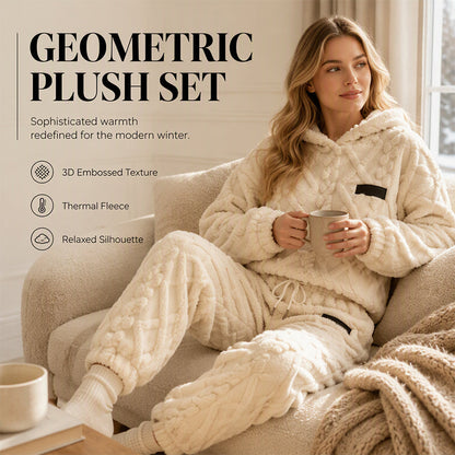 💥 HALVA PRISET — REA! 🍂 3D-präglat geometriskt mjukt loungewear-set – värmande 3D-lock, molnliknande passform ☁️ Varmt och lyxigt för hemmet, fritiden och dejter 🏠 Håll dig mysig hela vintern 🔥