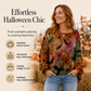 Women's Halloween Pumpkin Crochet Knit Top