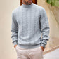 Herrens cable-knit tröja med polo krage