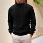 Herrens cable-knit tröja med polo krage