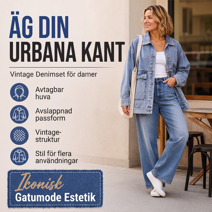 Klassisk oversize jeansjacka för kvinnor