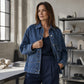 Klassisk oversize jeansjacka för kvinnor