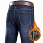 Varmfodrade raka jeans för män