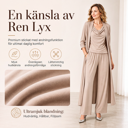 Kvinnors avslappnade och eleganta 3-delade set
