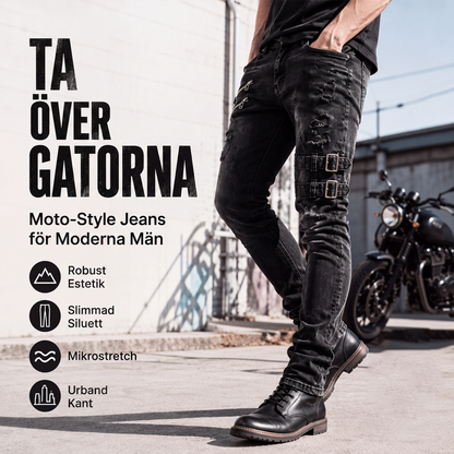 Smalpassande trasiga jeans för män