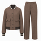 Two-Piece Textured Utility and Tailored Straight-Leg Trousers Set