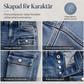 Högmidjade stretchiga raka jeans för kvinnor