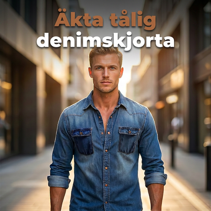 Långärmad jeansskjorta för män, ledig knäppt cardigan