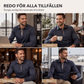 Kavajskjorta med långa ärmar för män, ledig stil