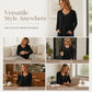Women's Casual Long Sleeve T-Shirt with Round Neck Pocket