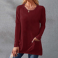 Women's Casual Long Sleeve T-Shirt with Round Neck Pocket