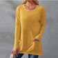 Women's Casual Long Sleeve T-Shirt with Round Neck Pocket
