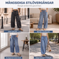 Damjeans i ledig och avslappnad passform med breda ben