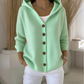 💎 60% RABATT! 💎 Knappbar stickad cardigan med huva för kvinnor – Avslappnad passform, mjuk polyester & 10 snygga färger 🧥🌈